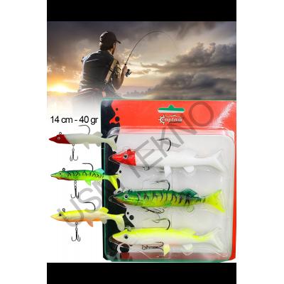 Silikon Balık Sasi Yem 3 Adet 14 cm 40gr. Rapala Lures Yapay Yem Turna Levrek Silikon Yem