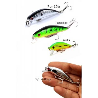 4 Lü Set Ayna Rapala Lures Maket Balık Yapay Suni YemTurna Levrek Alabalık LüferAilesi JigYem