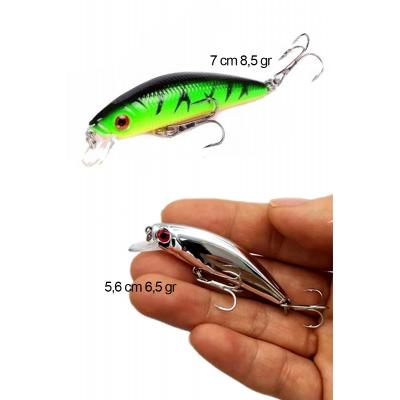 2 Li Set Ayna Rapala Lures Maket Balık Yapay Suni YemTurna Levrek Alabalık LüferAilesi JigYem