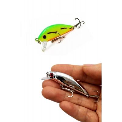 2 Li Set Ayna Rapala Lures Maket Balık Yapay Suni YemTurna Levrek Alabalık LüferAilesi JigYem