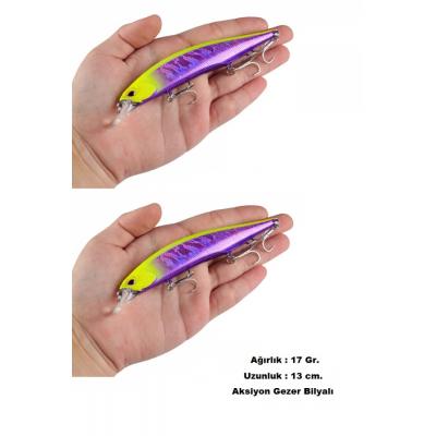 2 Adet Rapala Lures 17Gr.13 cm.Yapay Yem Turna Levrek Lüfer Ailesi Rapala  Suni Yem