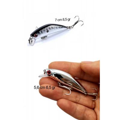 2 Li Set Ayna Rapala Lures Maket Balık Yapay Suni YemTurna Levrek Alabalık LüferAilesi JigYem